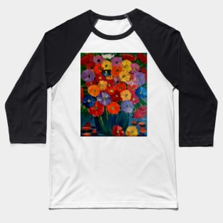 Beautiful  mixed flowers with metallic blue vase Baseball T-Shirt